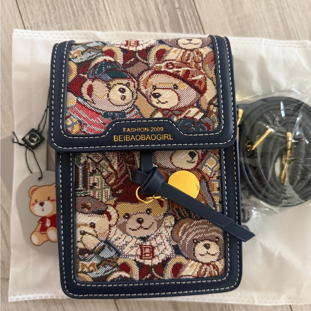 Kids Bear Pattern Bag - Multicolor NWT - image 1